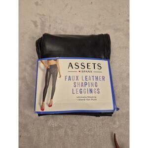 Spanx Assets Women's All Over Faux Leather Leggings - Black XL Leggings